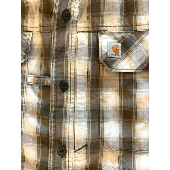 Carhartt Force Relaxed Fit Plaid Short Sleeve Shirt Size M - Picture 4 of 8